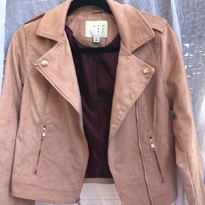 Like New- A NEW DAY pink faux suede moto jacket